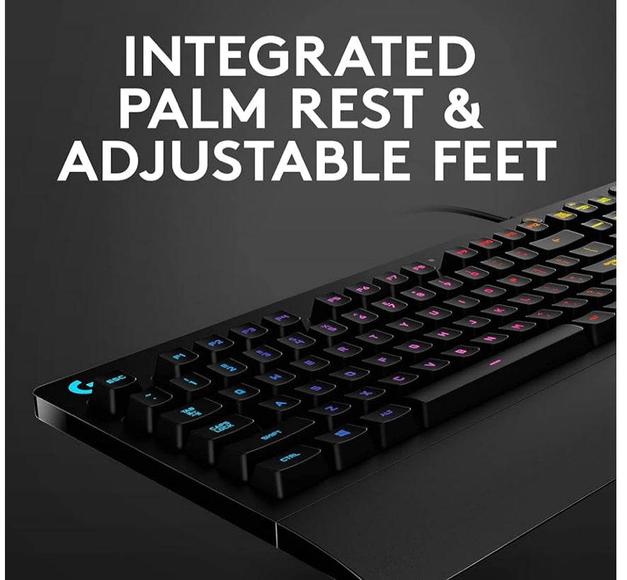Logitech USB 2.0 G213 Prodigy Gaming Keyboard with 16.8 Million Lighting Colors (Renewed)