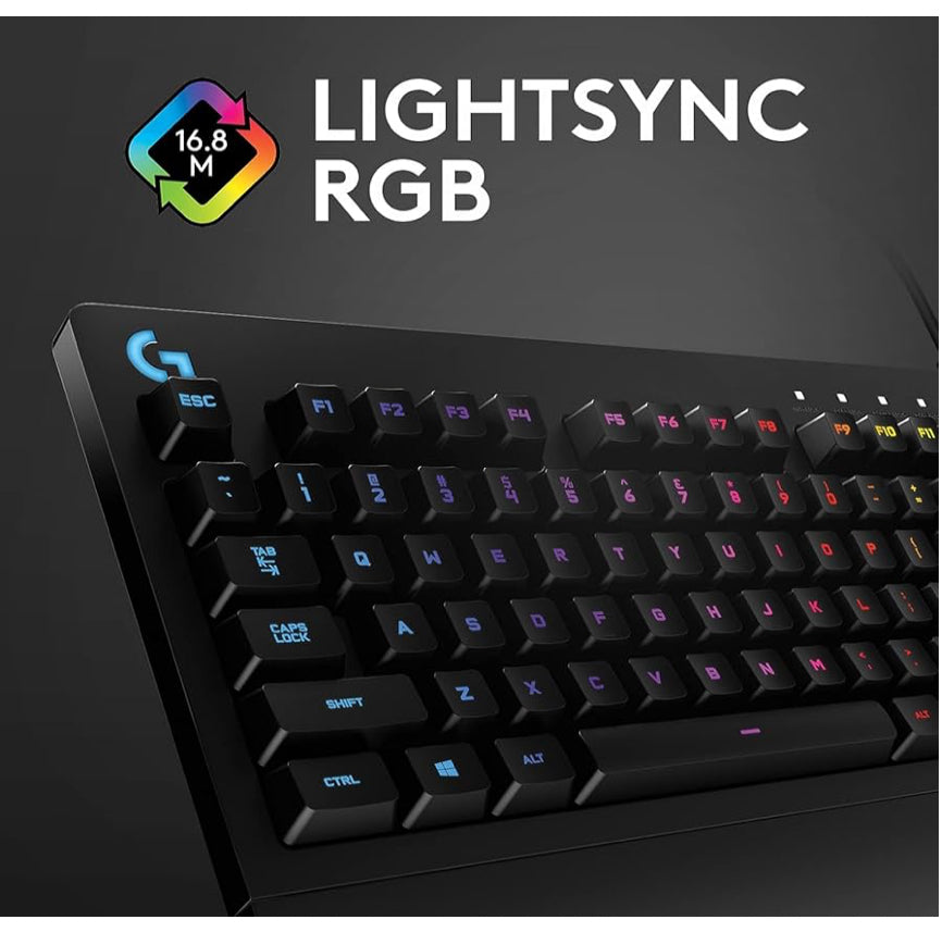 Logitech USB 2.0 G213 Prodigy Gaming Keyboard with 16.8 Million Lighting Colors (Renewed)
