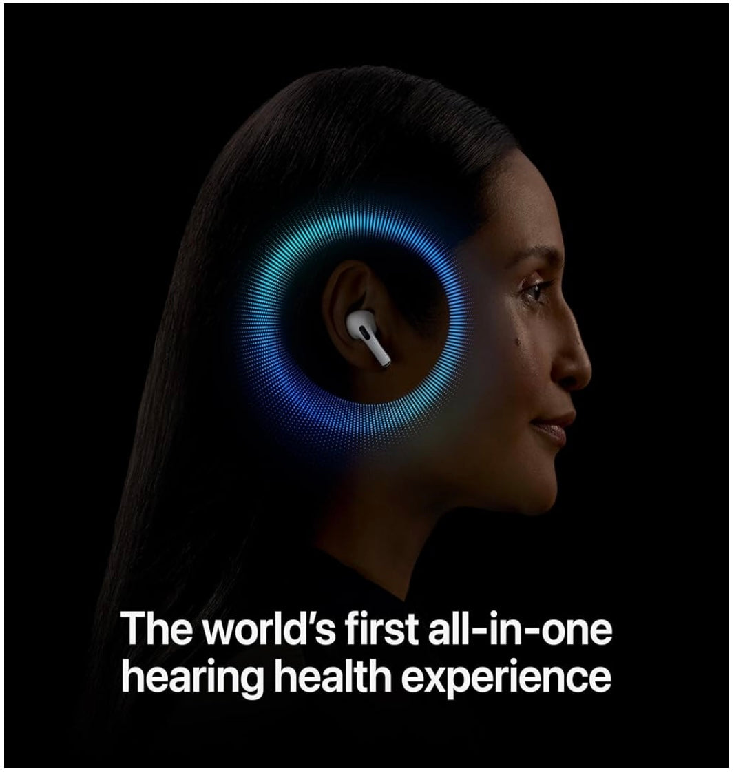 Apple AirPods Pro 2 Wireless Earbuds, Active Noise Cancellation, Hearing Aid Feature, Bluetooth Headphones, Transparency, Personalized Spatial Audio, High-Fidelity Sound, H2 Chip, USB-C Charging